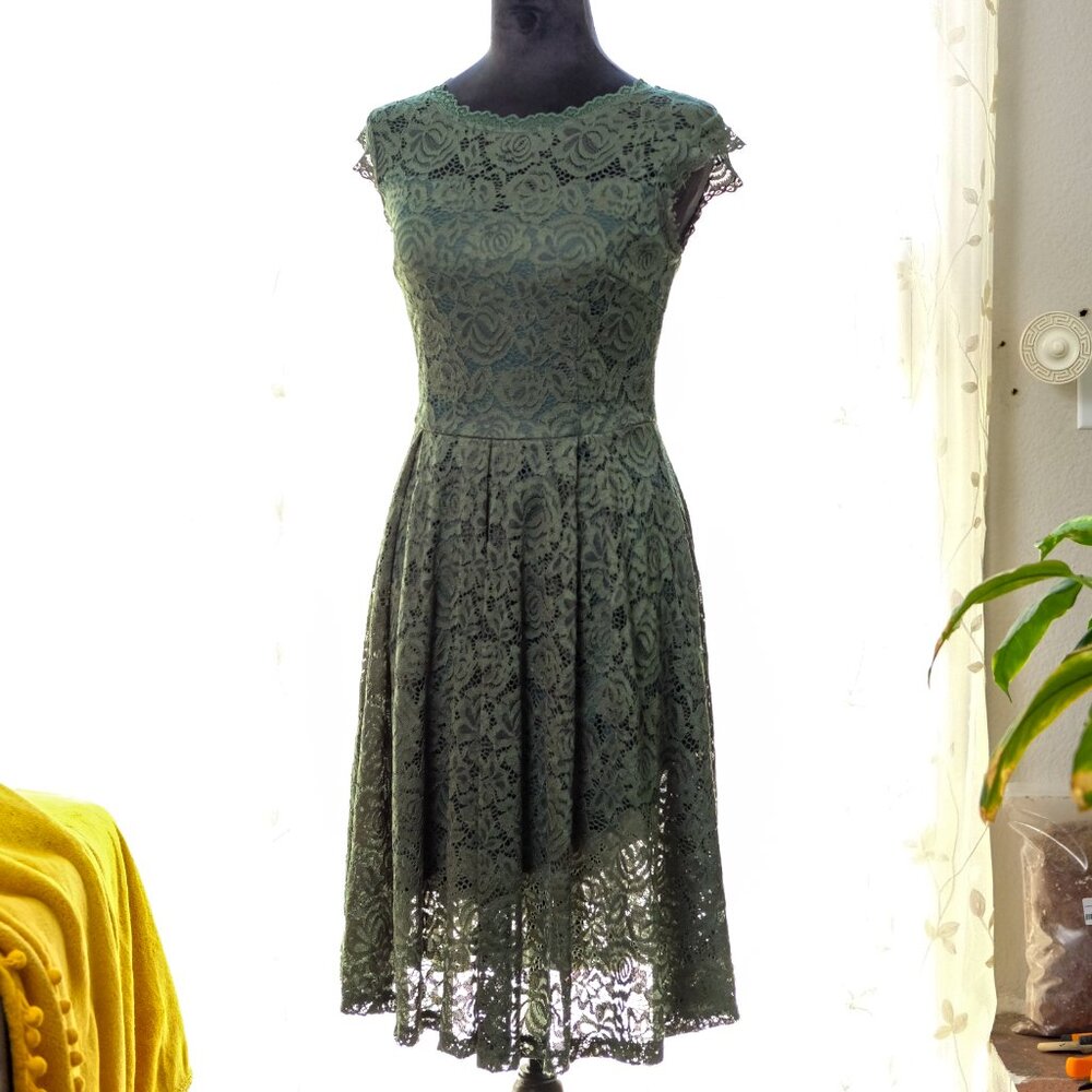 Emerald Green Lace Dress